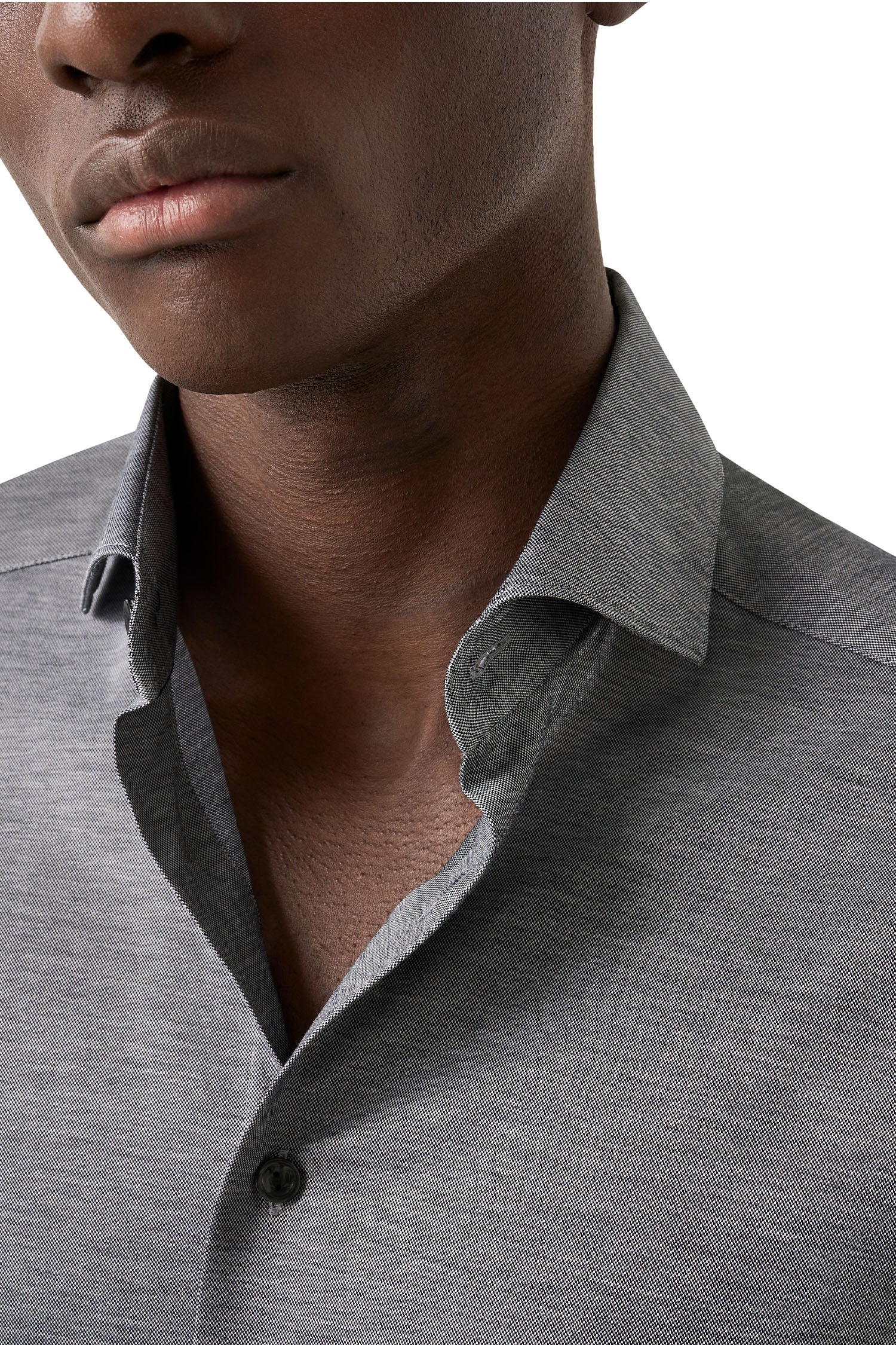 ETON | Jersey Oxford Shirt | Black