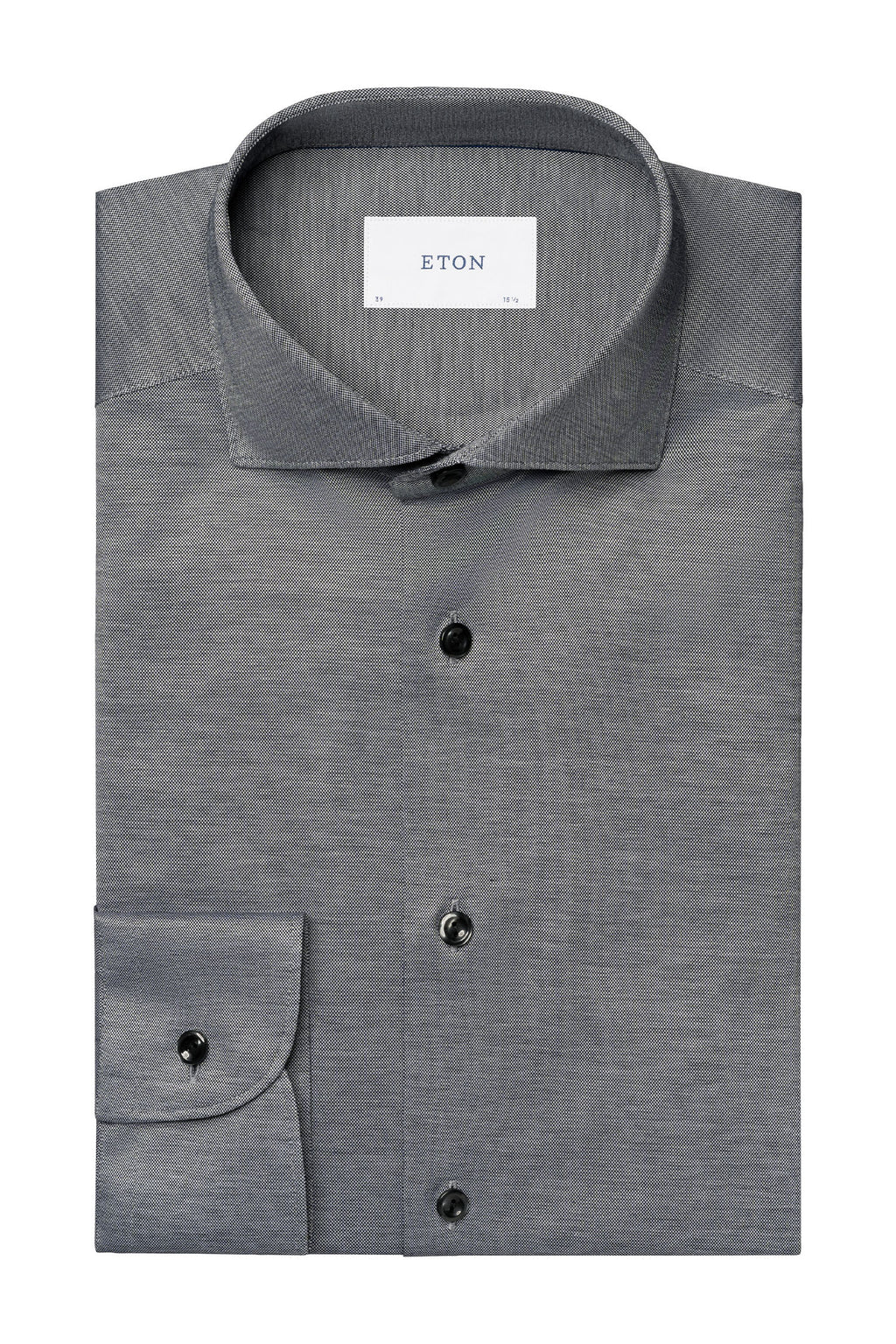 ETON | Jersey Oxford Shirt | Black