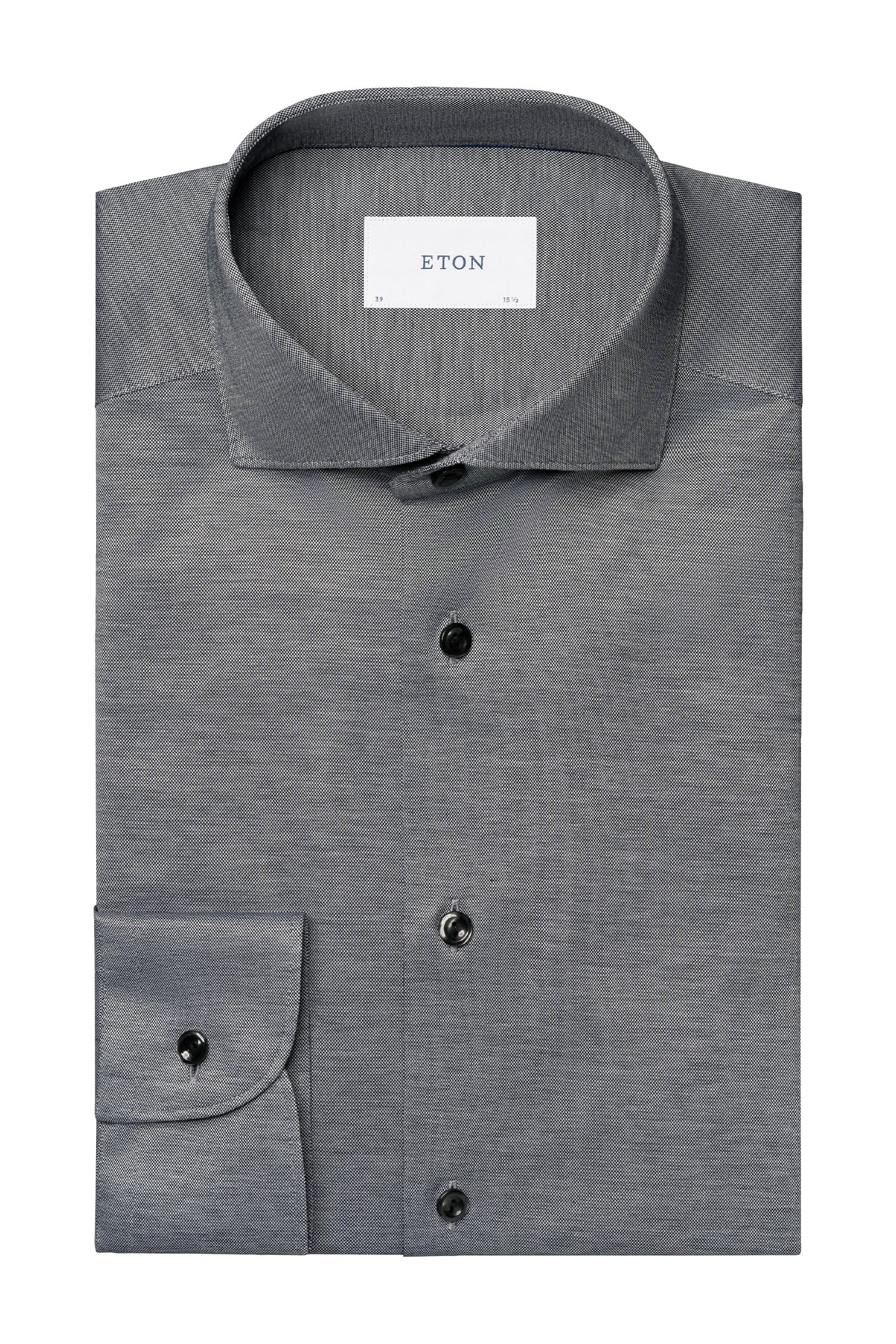 ETON | Jersey Oxford Shirt | Black