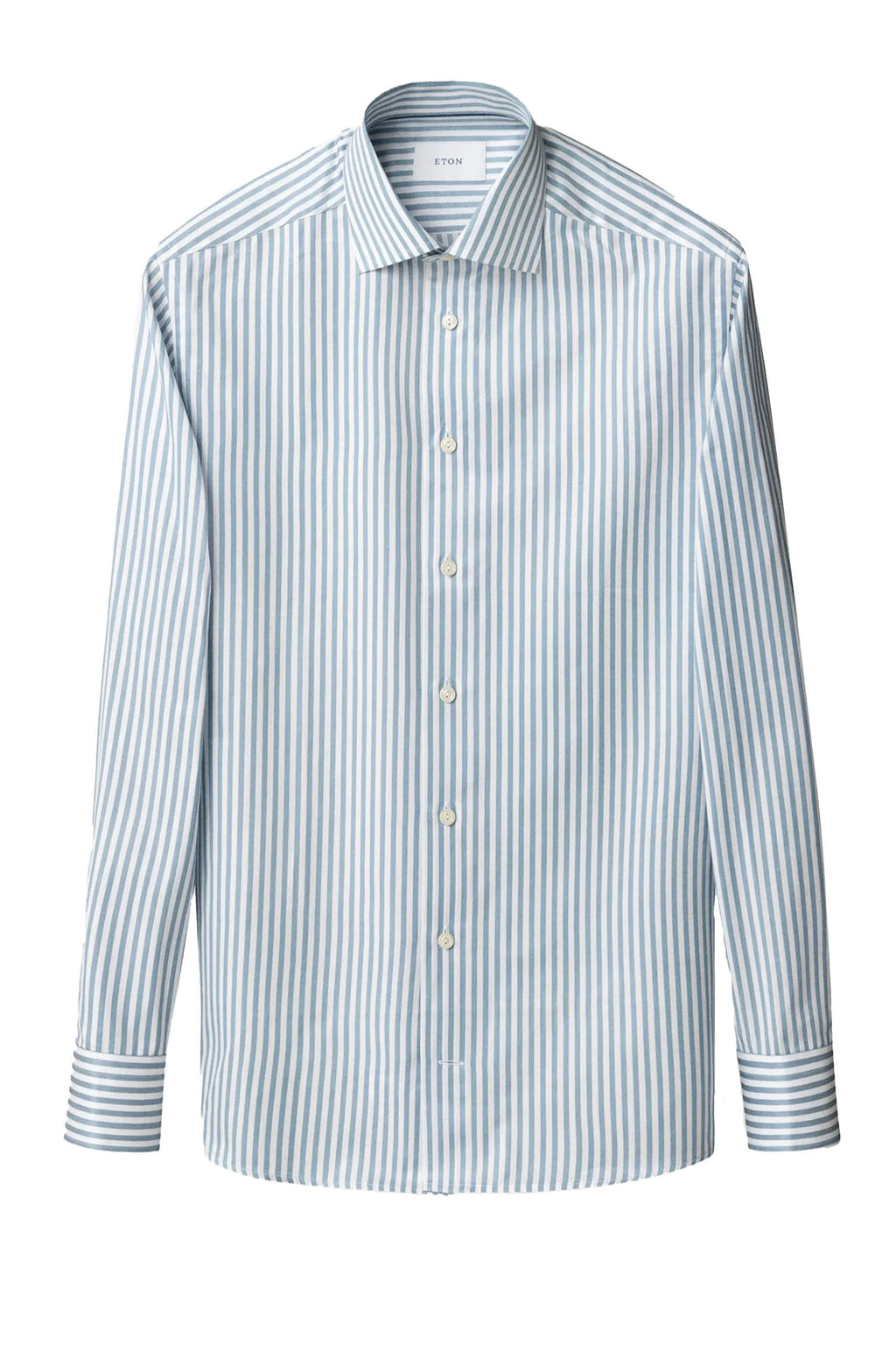 ETON | Striped Twill Shirt | Steel Blue