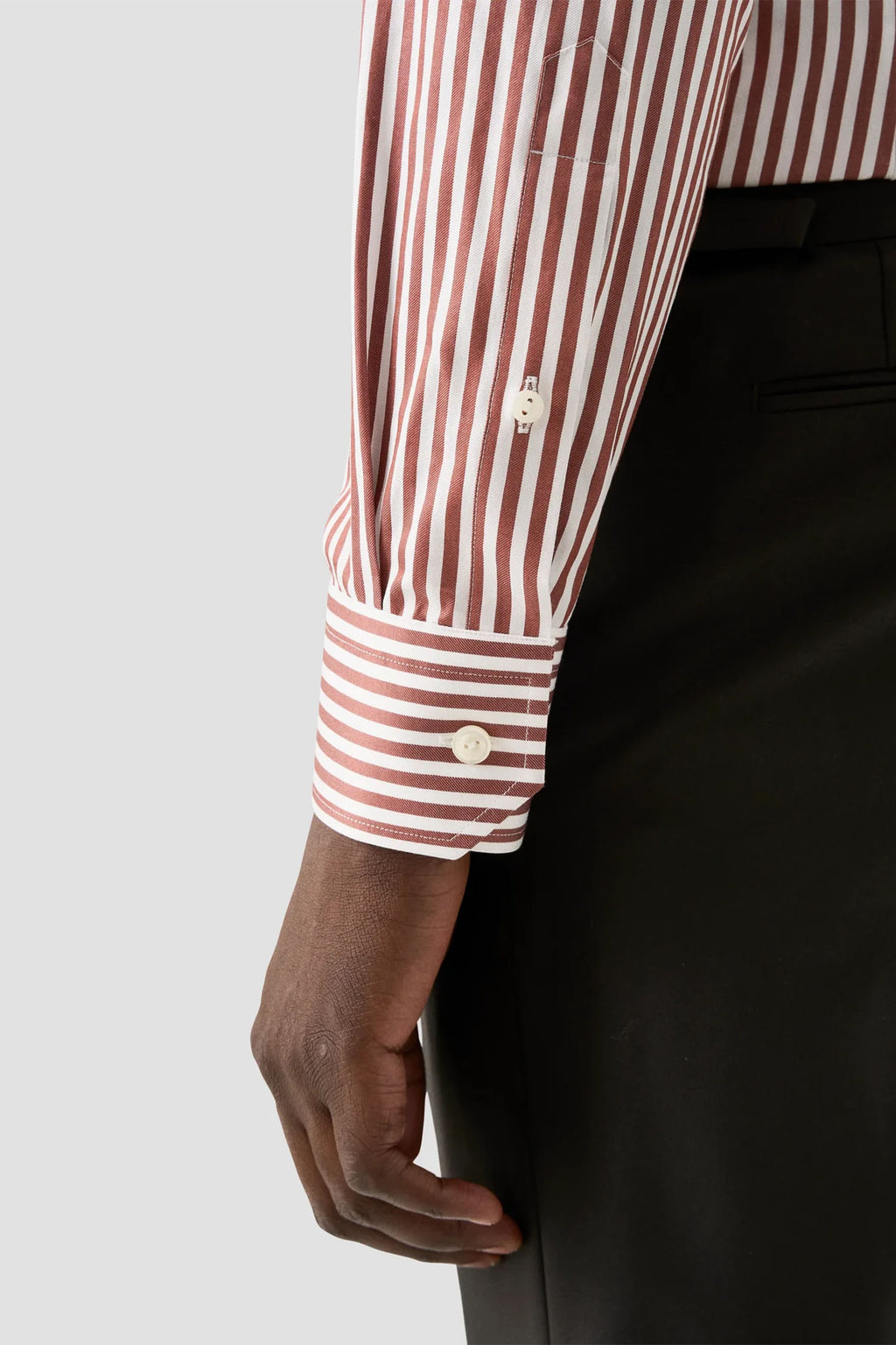 ETON | Striped Twill Shirt | Rust