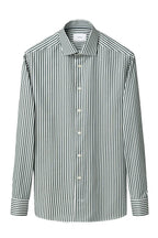 ETON | Striped Twill Shirt | Dark Green