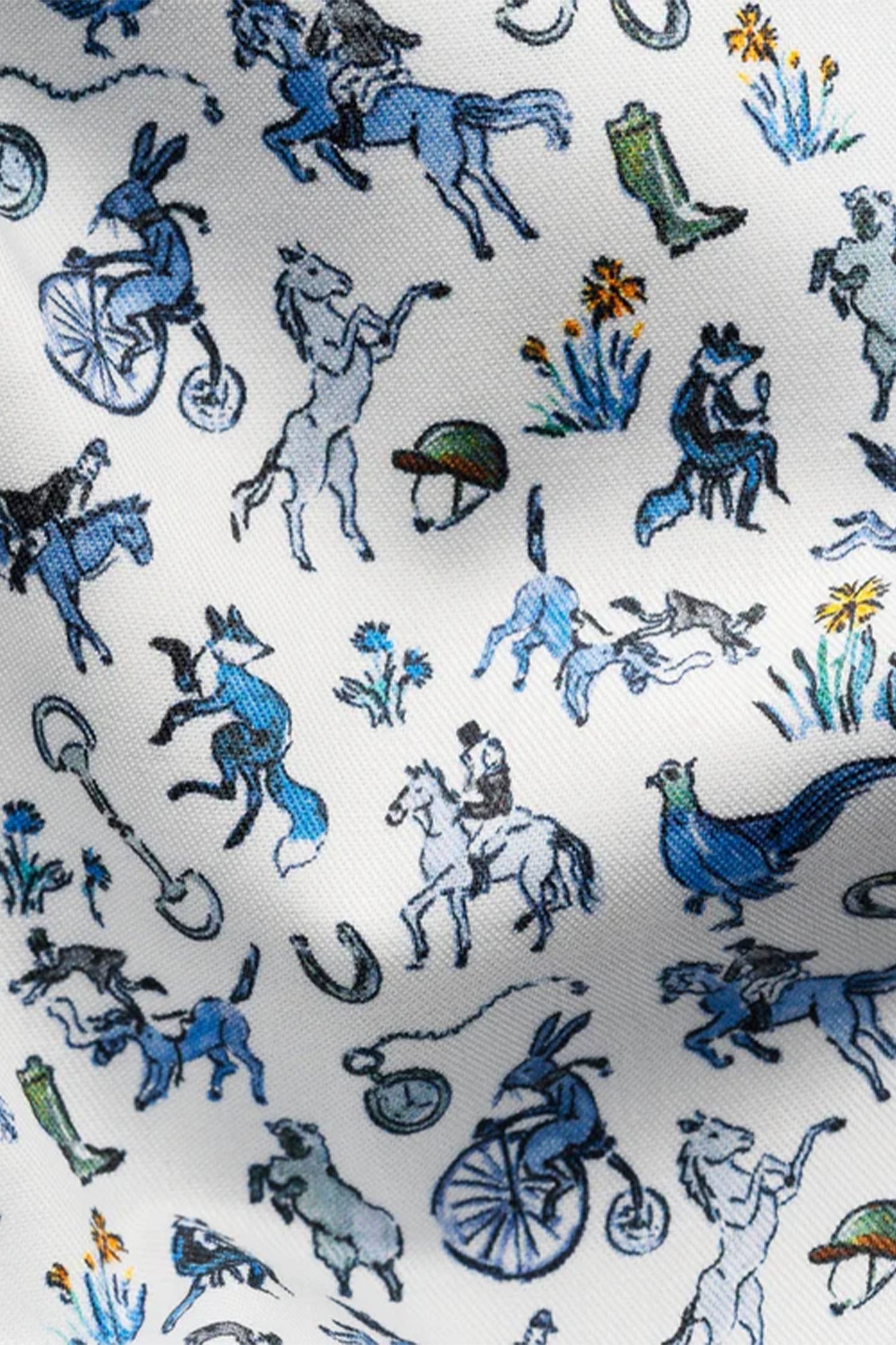 ETON | Horse Print Shirt | Blue & White