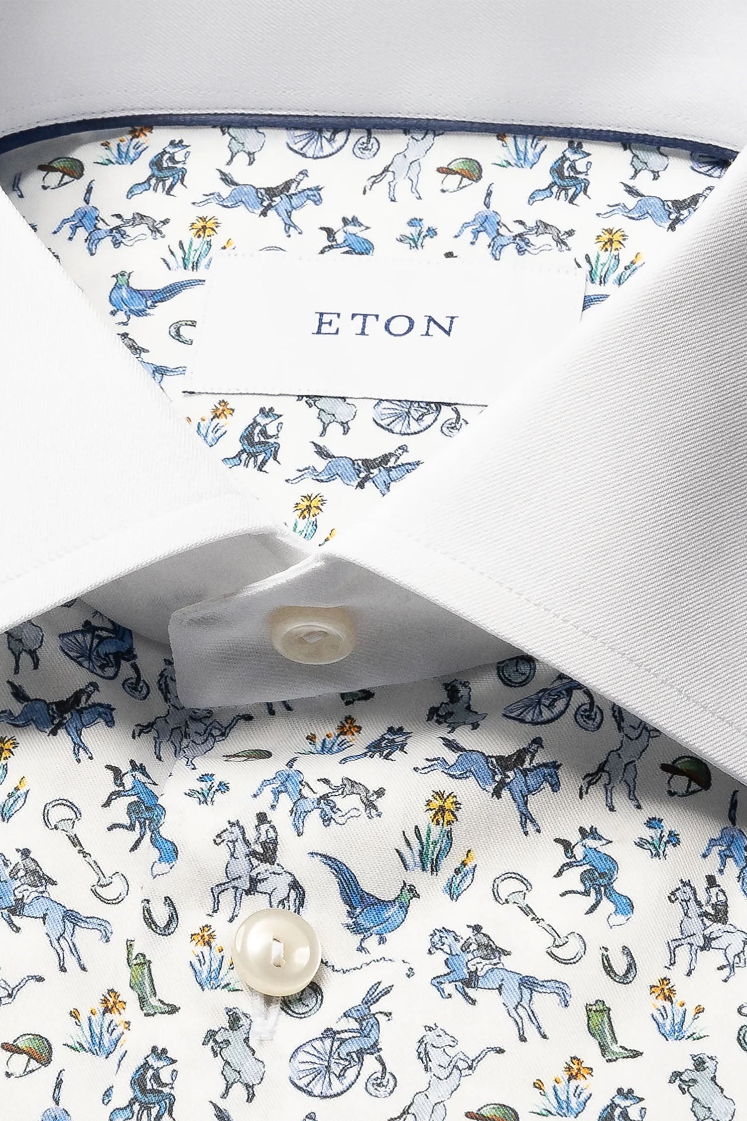 ETON | Horse Print Shirt | Blue & White