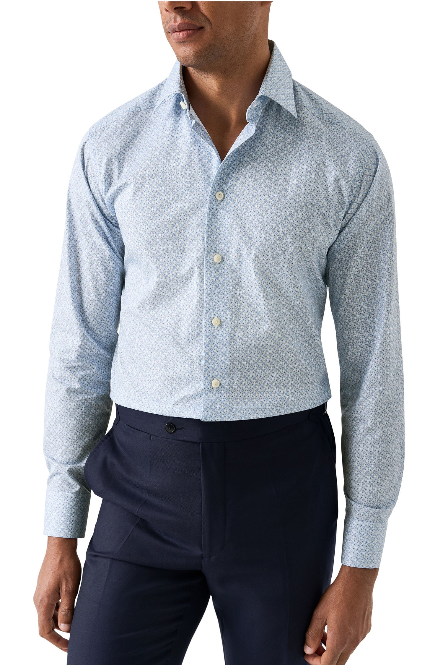 ETON | Geo-Patterned Shirt | Blue