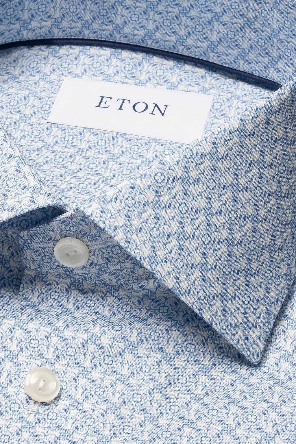 ETON | Geo-Patterned Shirt | Blue
