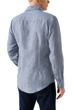 ETON | Striped Linen Shirt | Blue & White