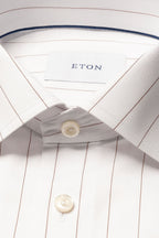 ETON | Pinstripe Shirt | Rust & White