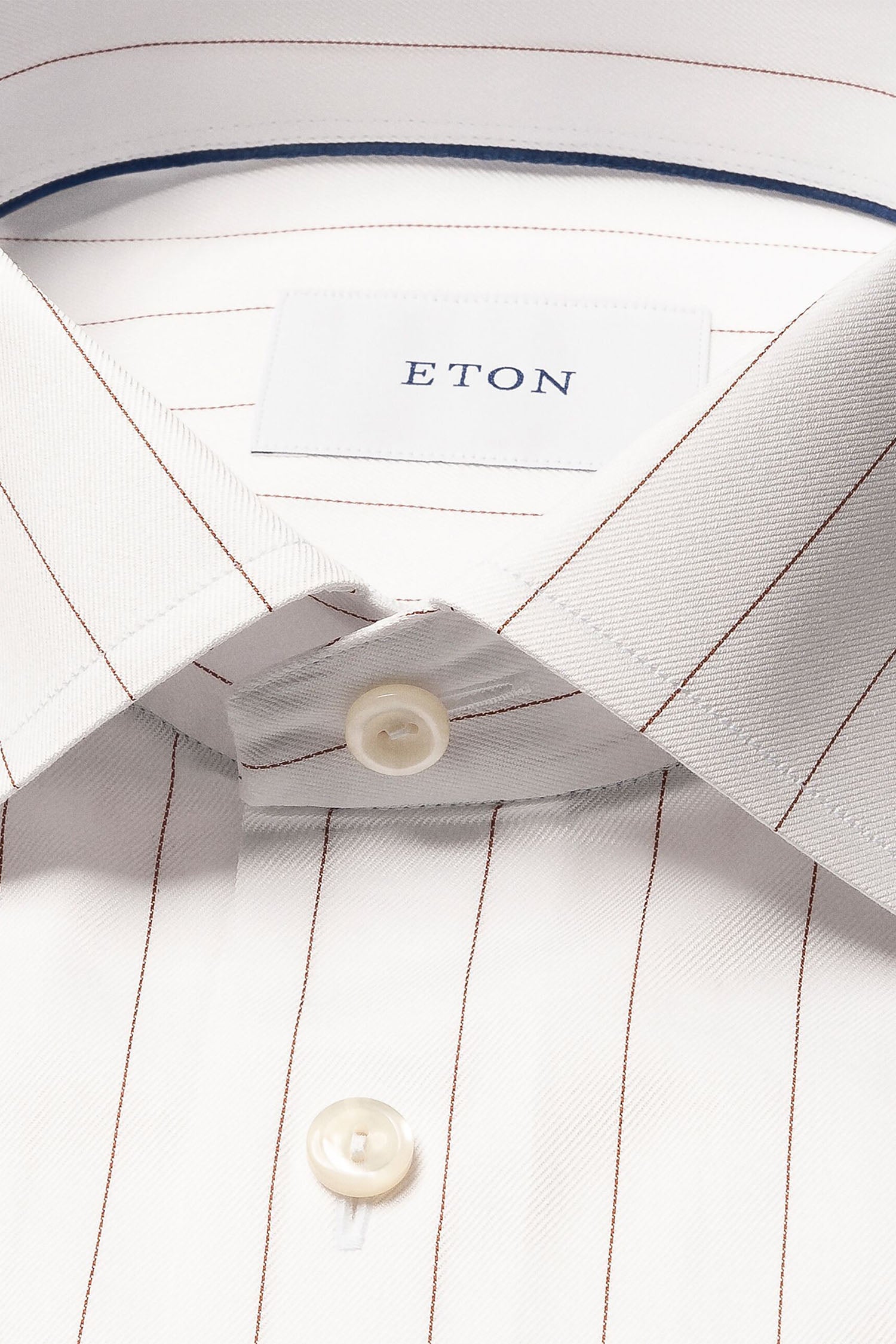 ETON | Pinstripe Shirt | Rust & White
