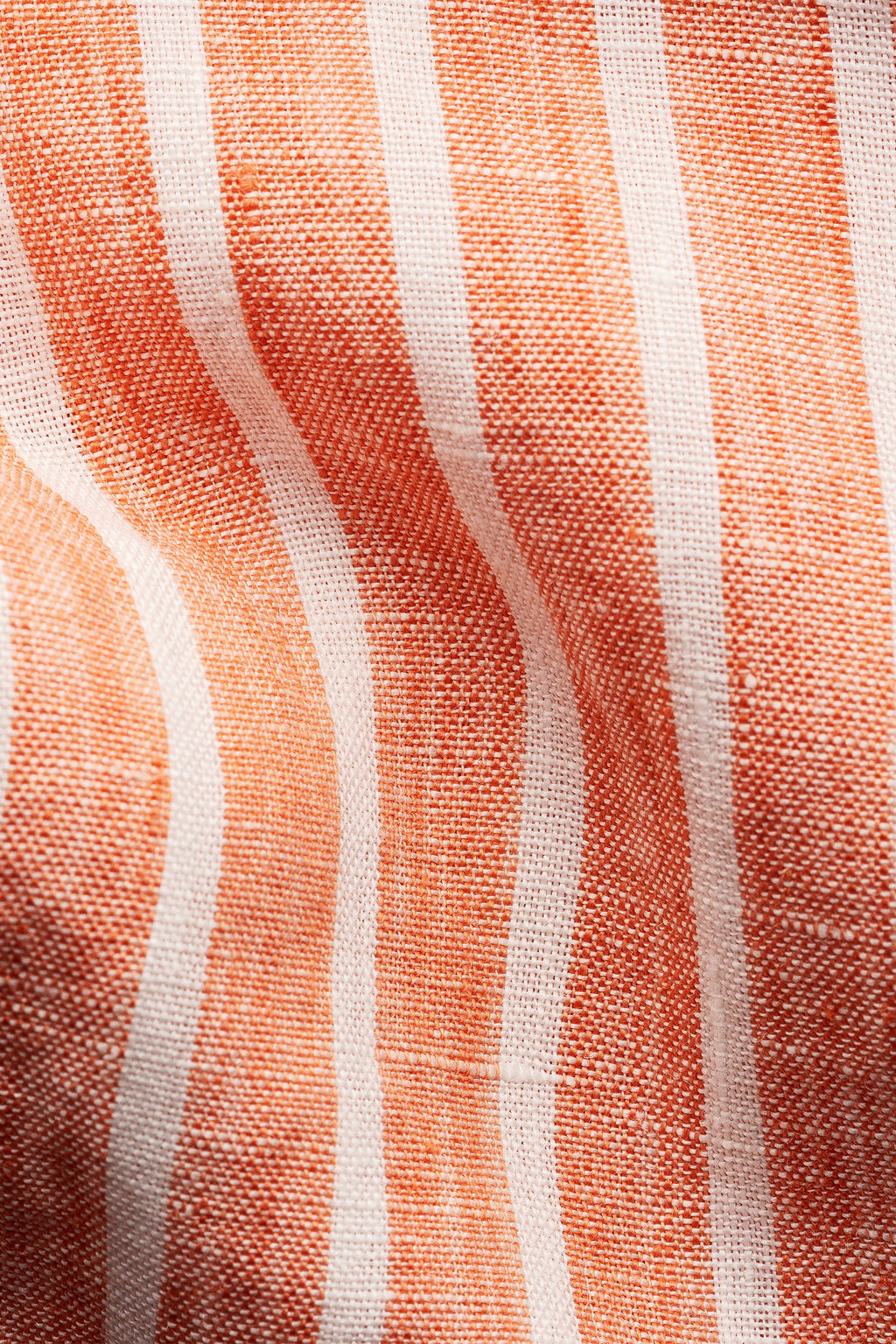 ETON | Striped Linen Shirt | Orange & White