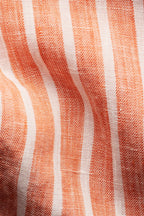ETON | Striped Linen Shirt | Orange & White