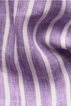 ETON | Striped Linen Shirt | Purple & White