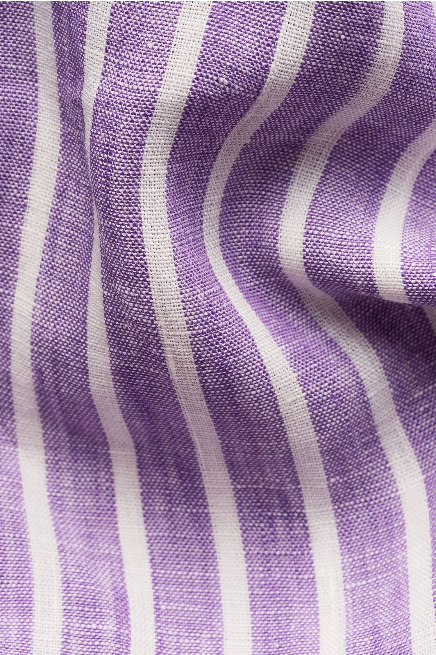 ETON | Striped Linen Shirt | Purple & White