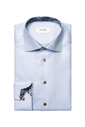 ETON Blue Shirt Choc Buttons