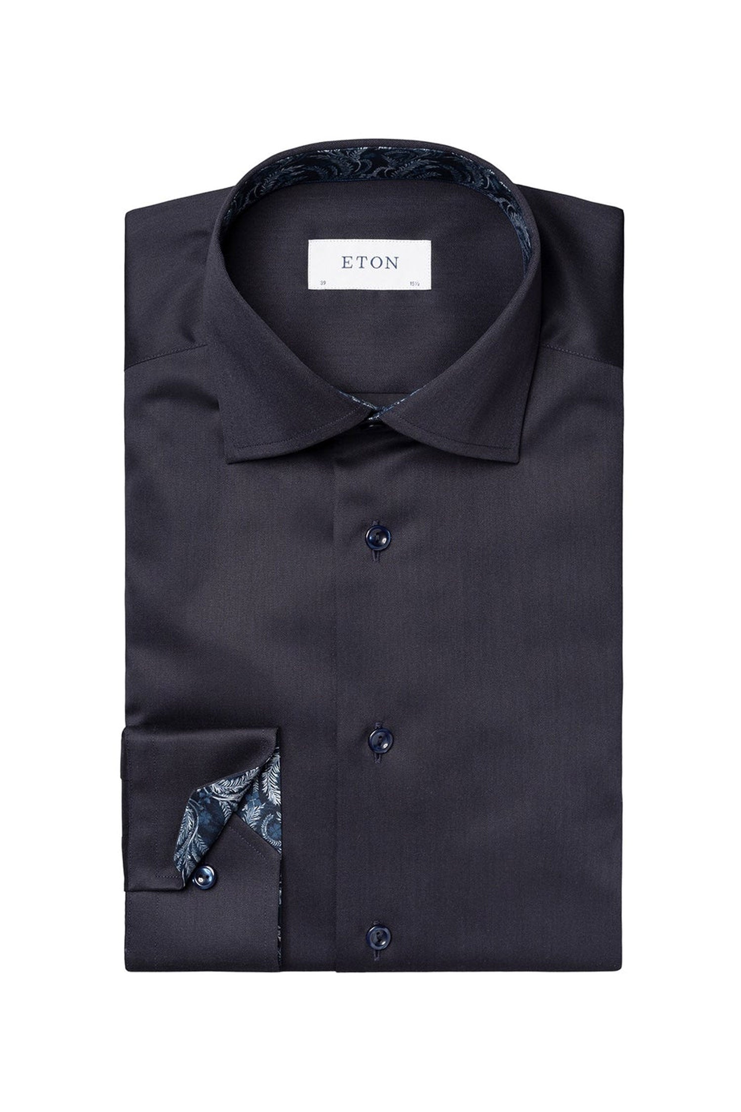 ETON | Shirt With Ferns & Clubs Inner | Navy