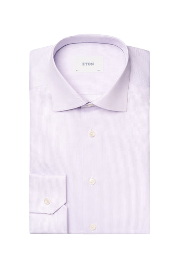 ETON Purple Twill Stripe Shirt