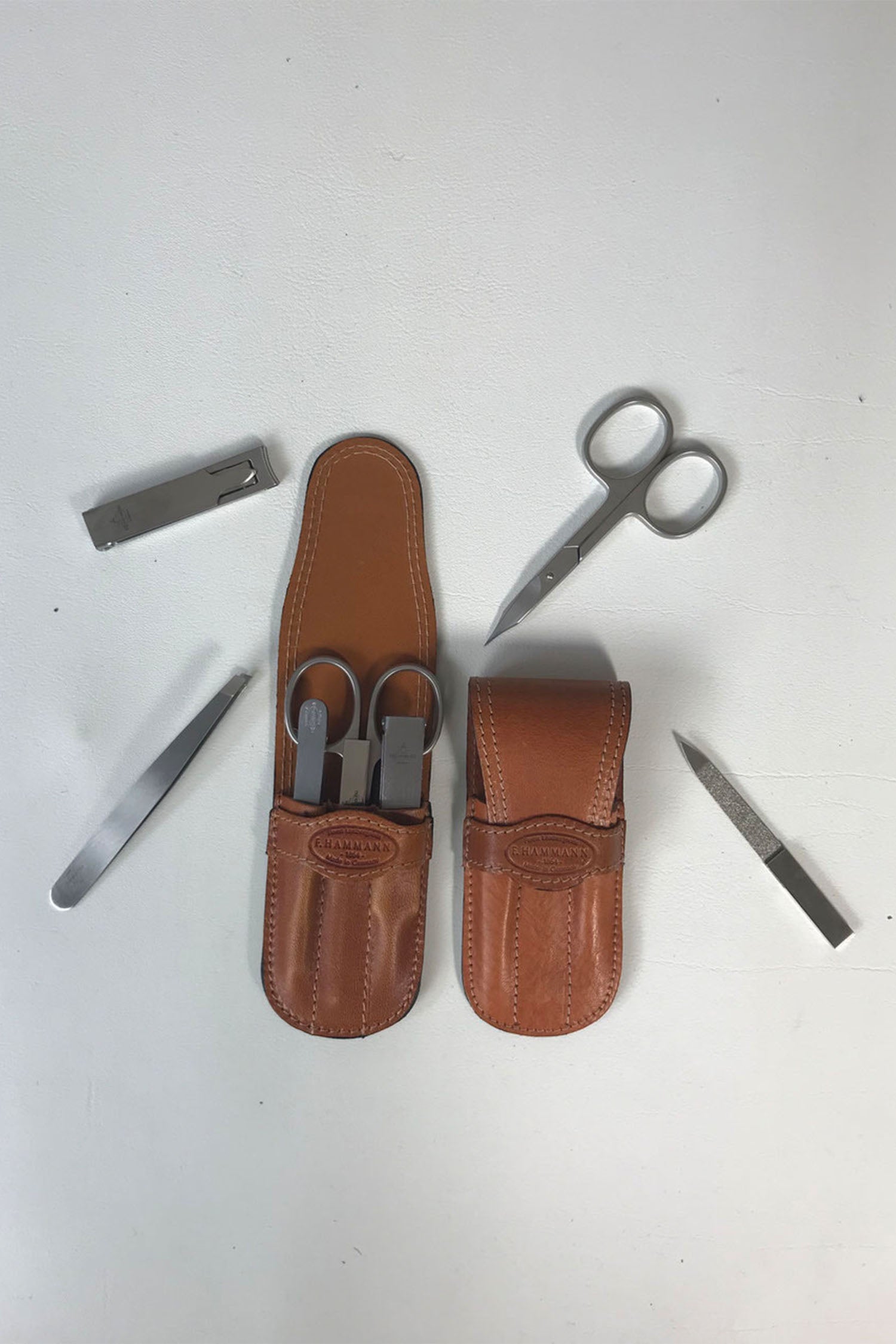 F.HAMMANN | Manicure Set With Flap Closure | Tan