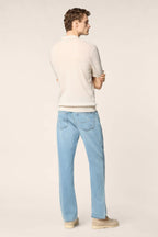 JACOB COHEN | Polo With Stitch Trim | Oatmeal