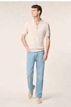 JACOB COHEN | Polo With Stitch Trim | Oatmeal