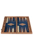 MANOPOULOS | Backgammon Set Blue Inlay 48X30cm | Brown