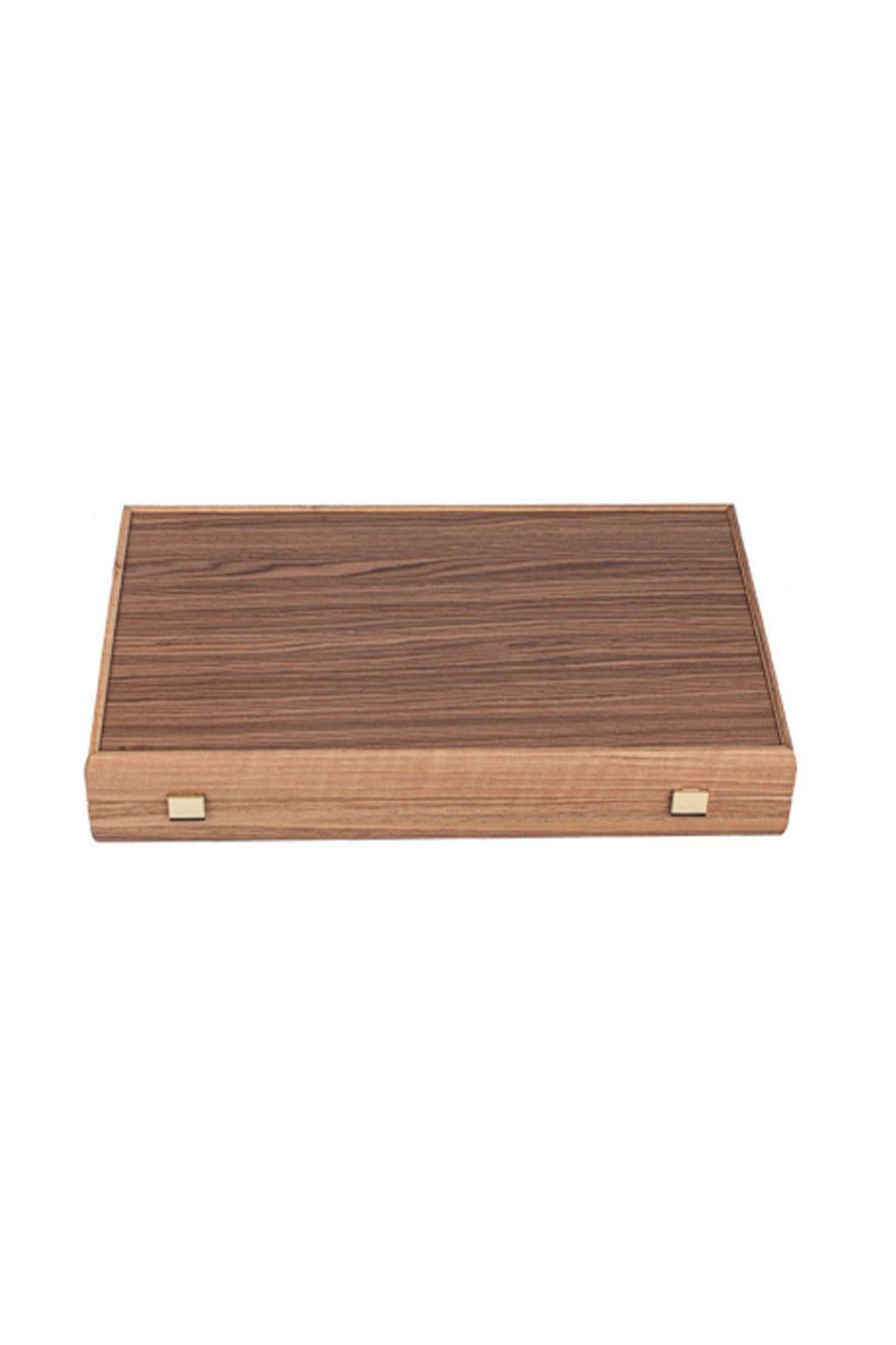 MANOPOULOS | Backgammon Set Blue Inlay 48X30cm | Brown
