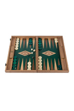 MANOPOULOS | Backgammon Set Green Inlay 48X30cm | Brown