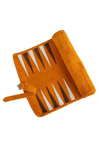 MANOPOULOS | Leather Travel Backgammon Set | Tan Brown