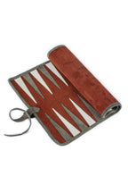 MANOPOULOS | Leather Travel Backgammon Set | Maroon