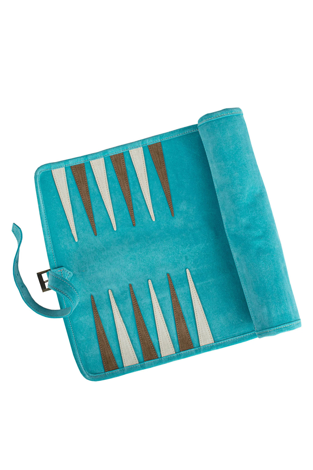 MANOPOULOS | Leather Travel Backgammon Set | Turquoise