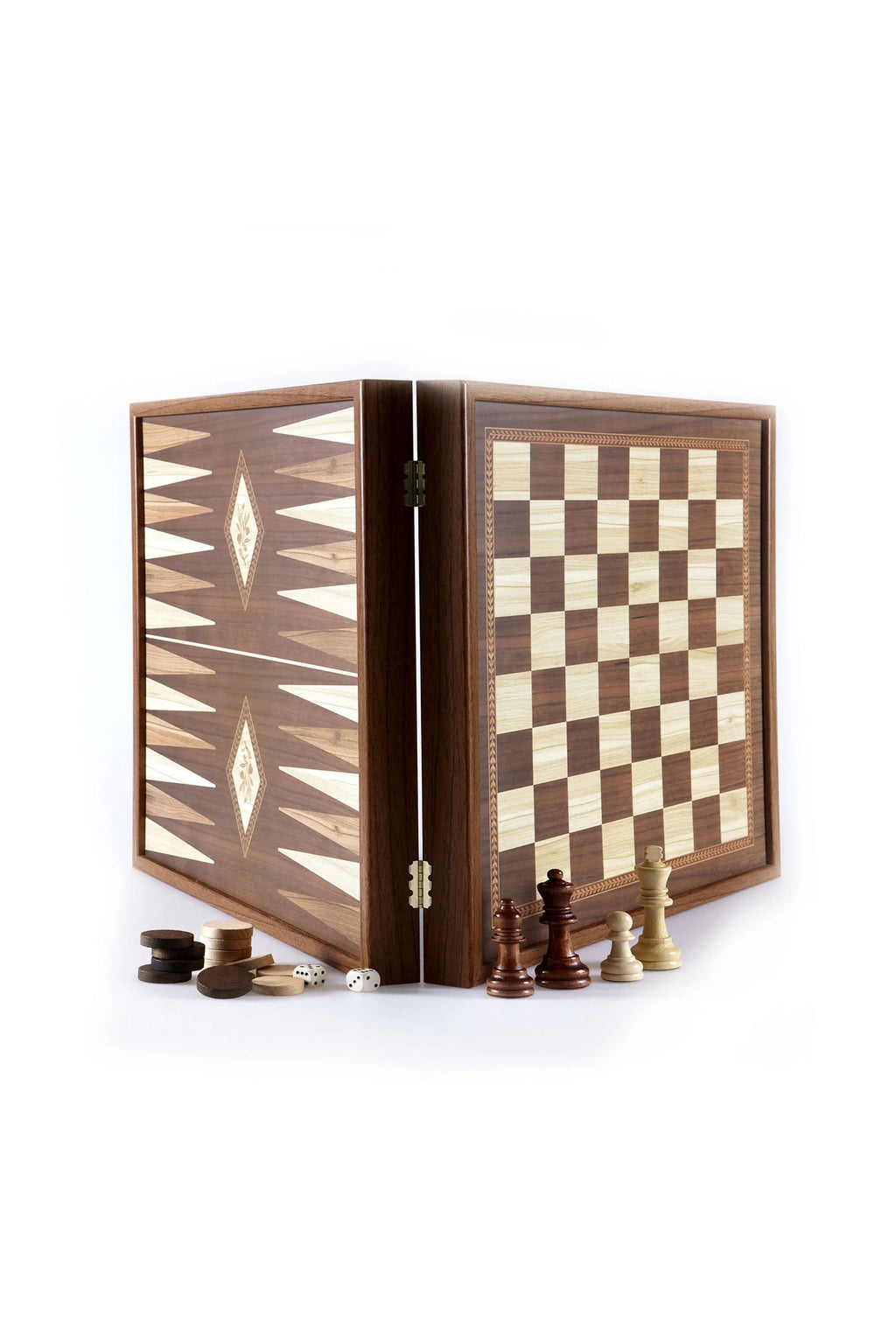 MANOPOULOS | 2-In-1 Combo Games Set 41X41cm | Walnut