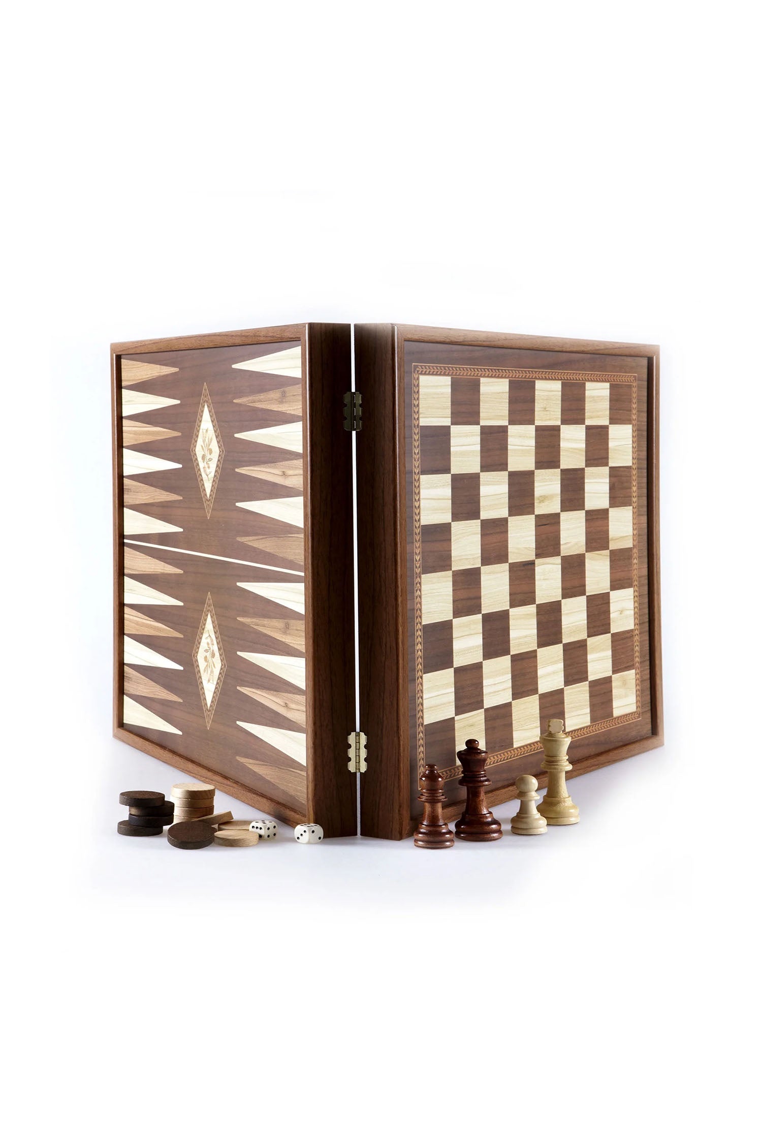 MANOPOULOS | 2-In-1 Combo Games Set 41X41cm | Walnut