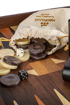 MANOPOULOS | Backgammon Set 48X26cm | Geometric Wood