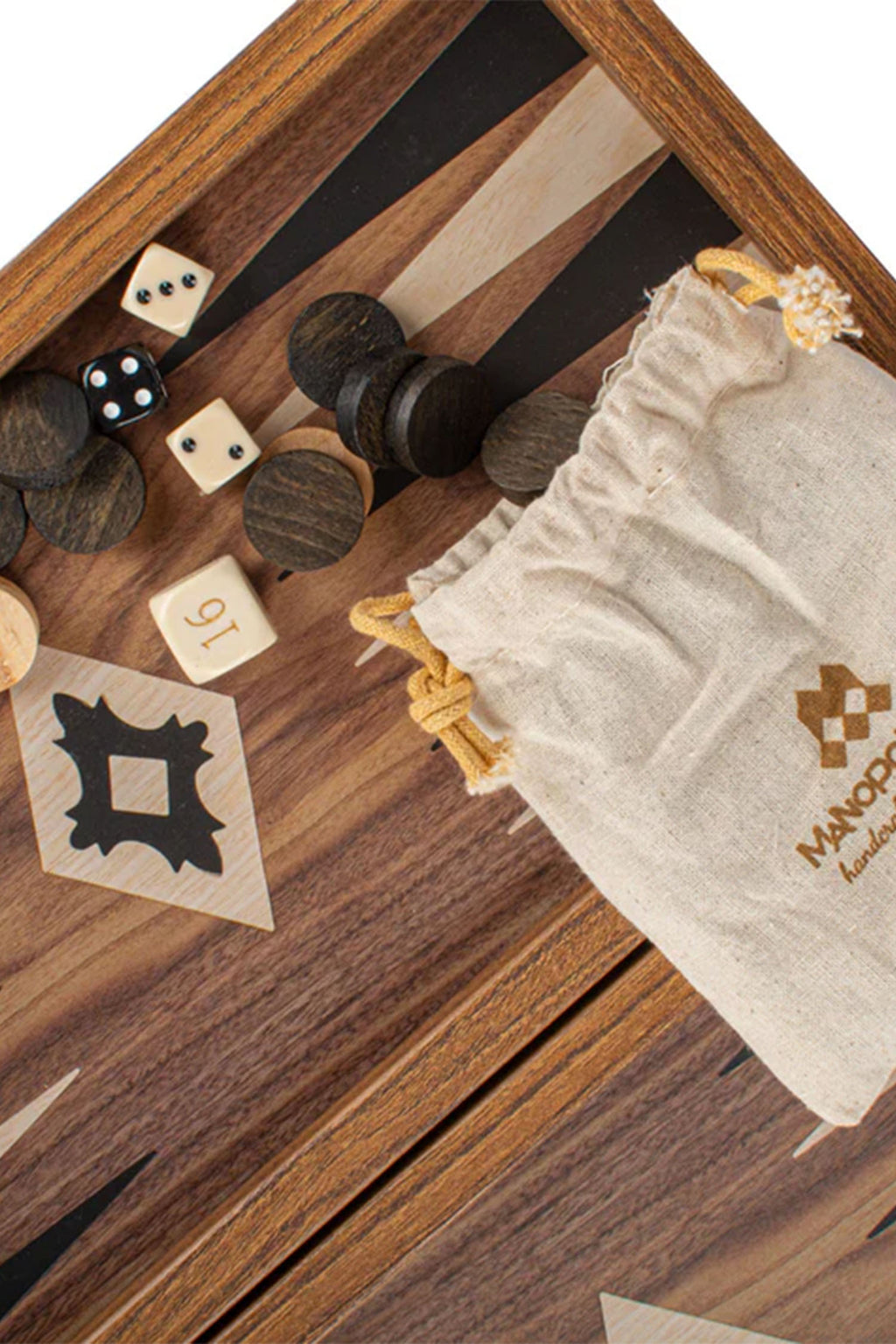 MANOPOULOS | Backgammon Set 48X26cm | Walnut