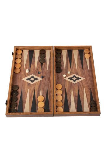 MANOPOULOS Walnut Backgammon Set 48 x 26cm