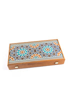 MANOPOULOS | Backgammon Set 48X26cm | Blue Pattern