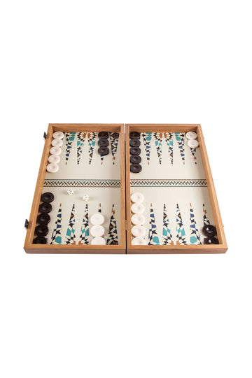 MANOPOULOS Blue Pattern Backgammon Set 48 x 26cm