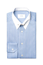 ETON | Pin Collar Stripe Shirt | Blue Stripe