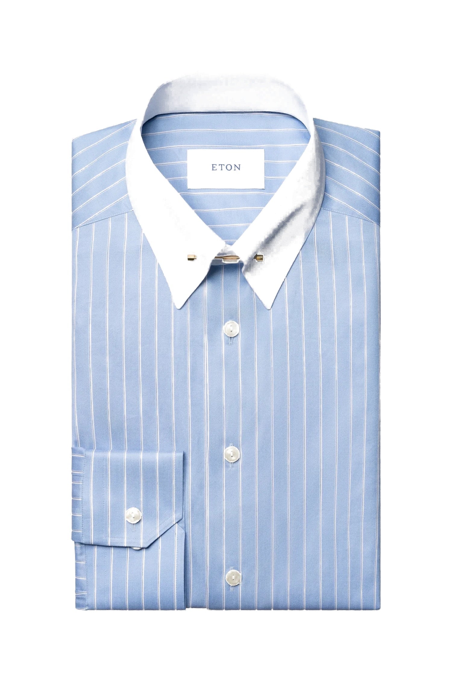 ETON | Pin Collar Stripe Shirt | Blue Stripe