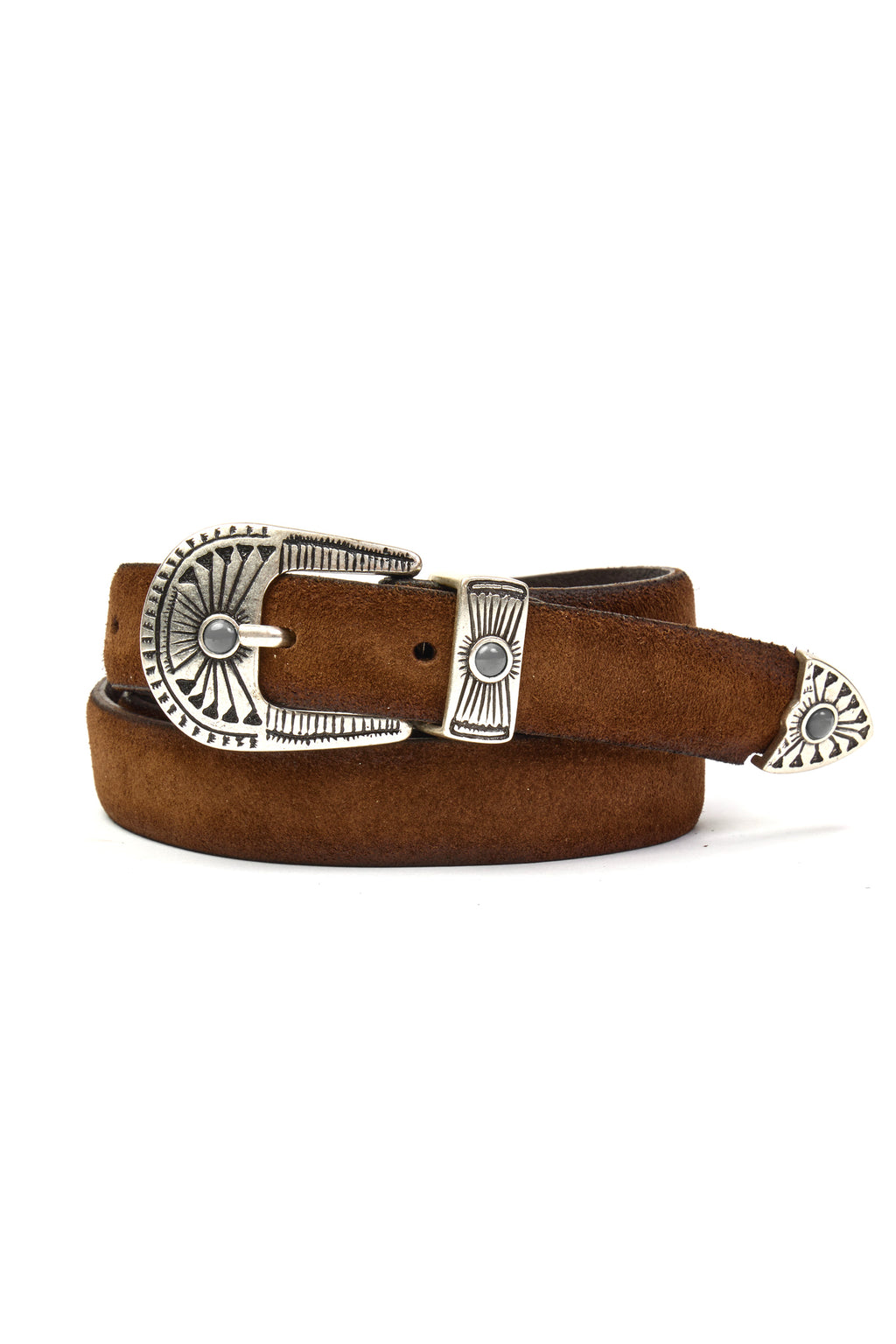MITCHELL OGILVIE | Western Belt Turquoise On Buckle | Dark Brown