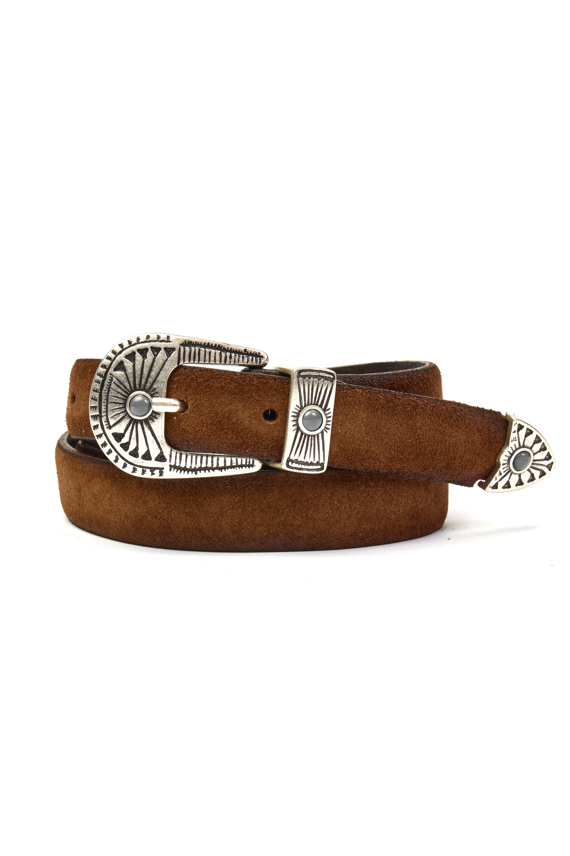 MITCHELL OGILVIE | Western Belt Turquoise On Buckle | Dark Brown