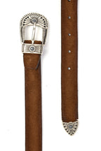 MITCHELL OGILVIE | Western Belt Turquoise On Buckle | Dark Brown