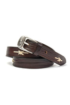 MITCHELL OGILVIE | Western Belt With Twine Stars | Dark Brown