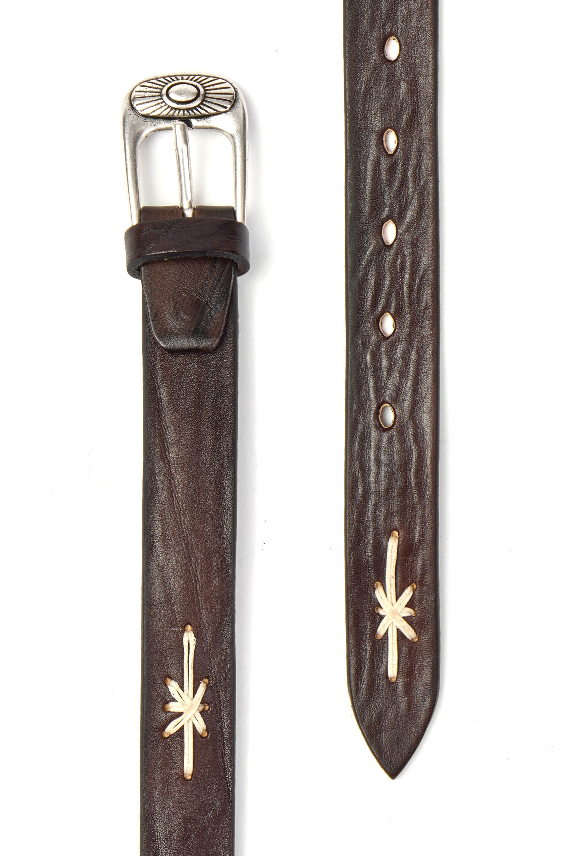 MITCHELL OGILVIE | Western Belt With Twine Stars | Dark Brown