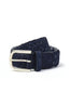 CANALI | Round Buckle Suede Belt | Dark Blue