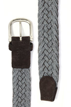 CANALI | Round Buckle Suede Belt | Chocolate