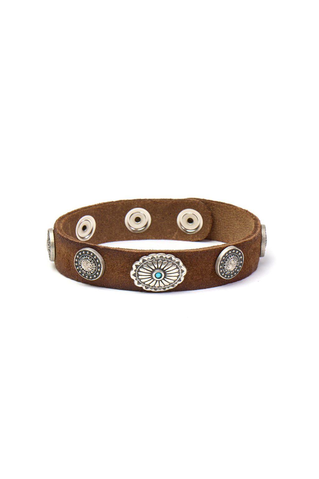 MITCHELL OGILVIE | Western Bracelet Turquoise & Silver Studs | Brown