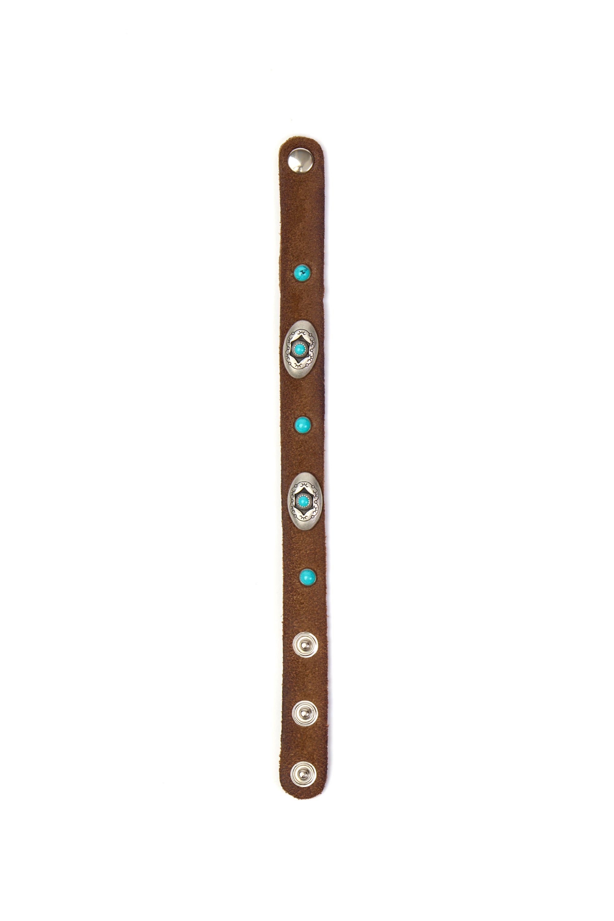 MITCHELL OGILVIE | Western Bracelet Turquoise & Turquoise & Silver Studs | Brown