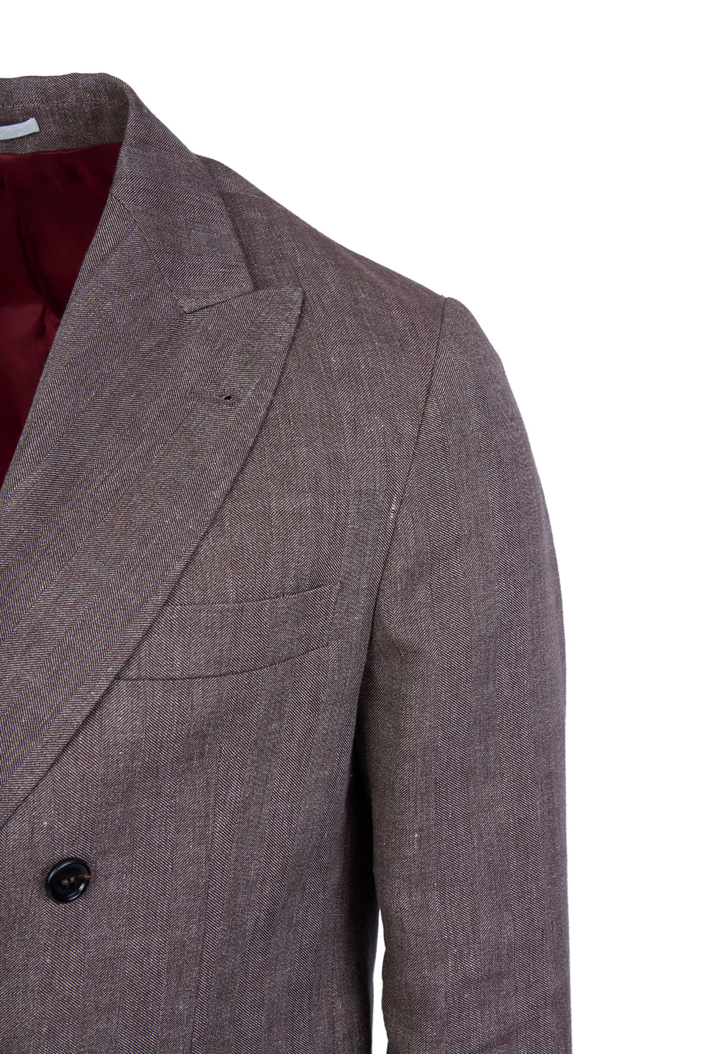 BRUNELLO CUCINELLI | Double Breast Herringbone Jacket | Brown