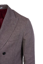 BRUNELLO CUCINELLI | Double Breast Herringbone Jacket | Brown