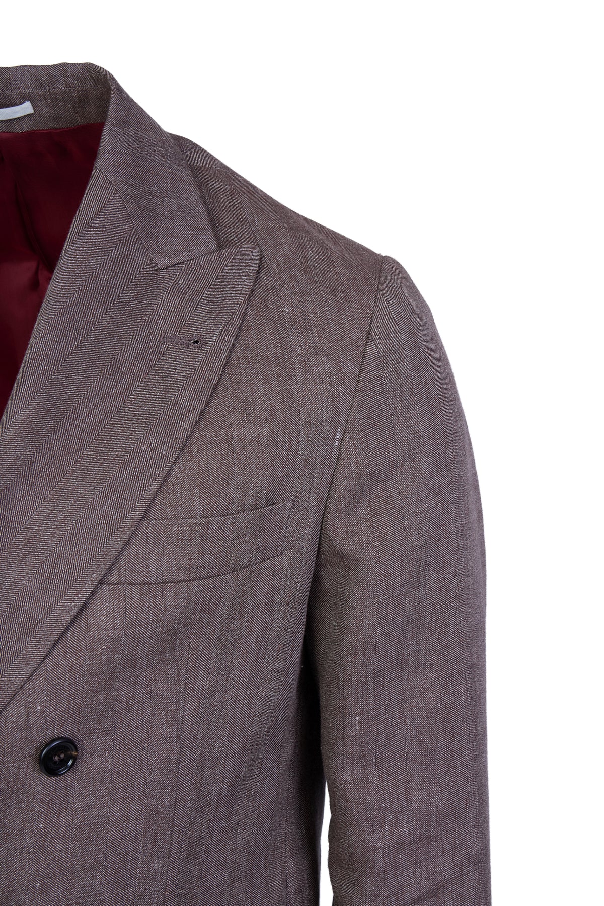 BRUNELLO CUCINELLI | Double Breast Herringbone Jacket | Brown